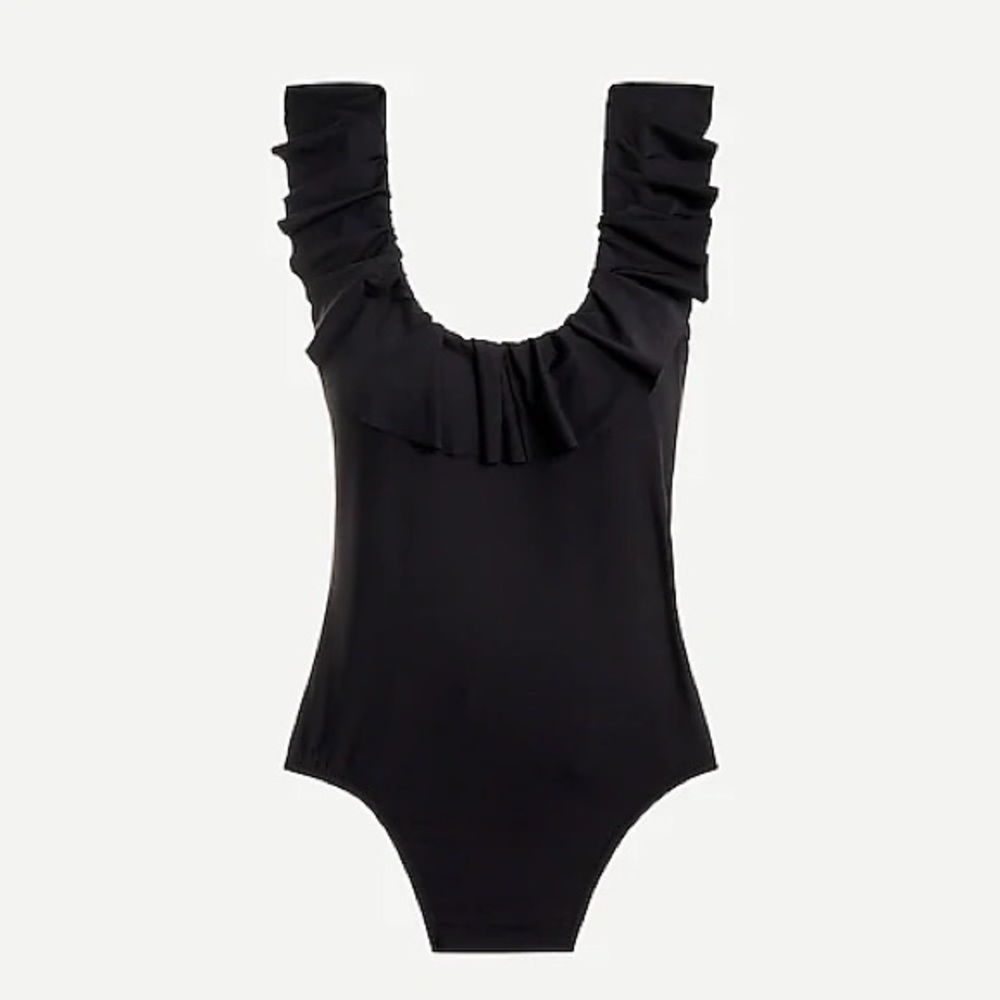 JCrew Longtorso ruffle scoopback onepiece swimsuit